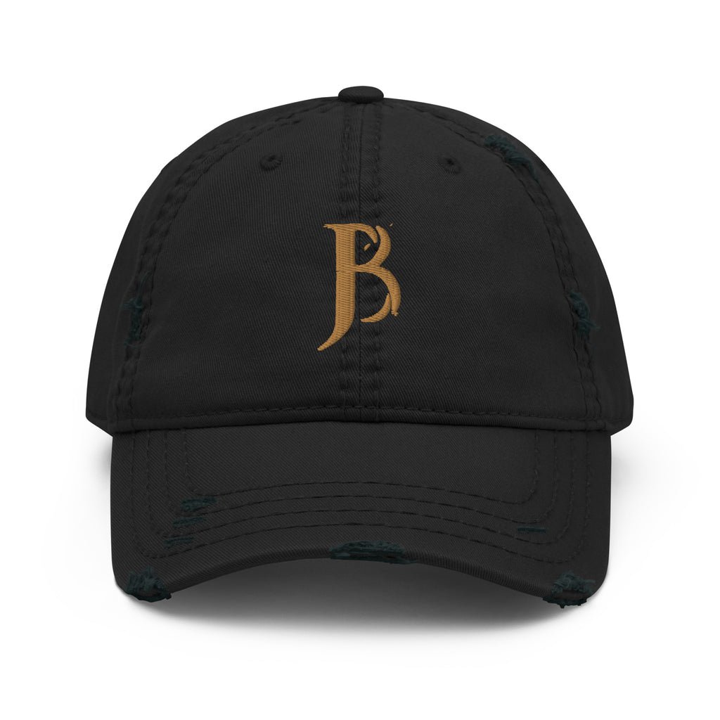 Golden Distressed Dad Hat
