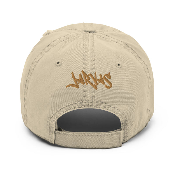 Golden Distressed Dad Hat