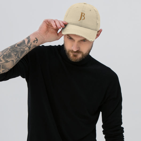 Golden Distressed Dad Hat