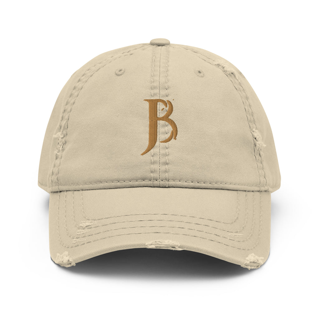 Golden Distressed Dad Hat